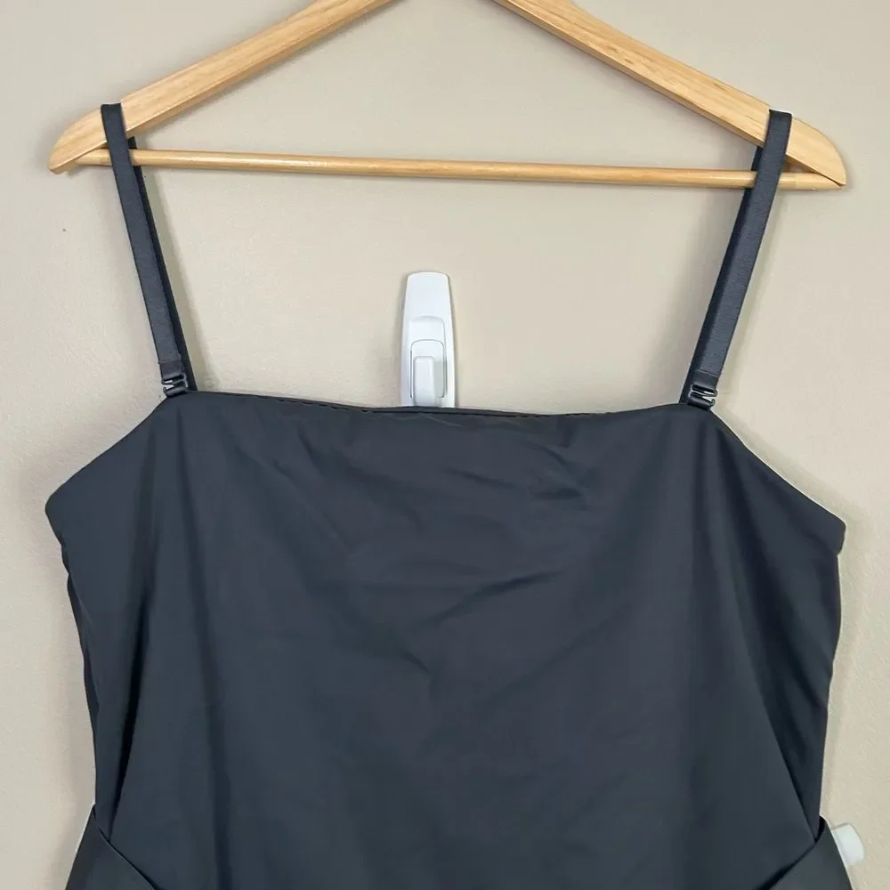 Skims Sculpting Strapless One Piece Swimsuit with Belt in Gunmetal Size 3X